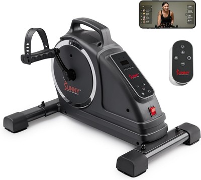 Sunny Health & Fitness Dual Function Under-Desk Bike Trainer, Motorized&Free