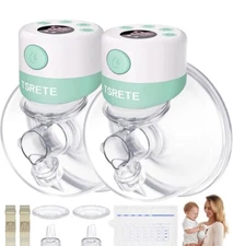 TSRETE Double Wearable Breast Pump, Electric Hands-Free Breast Pumps 