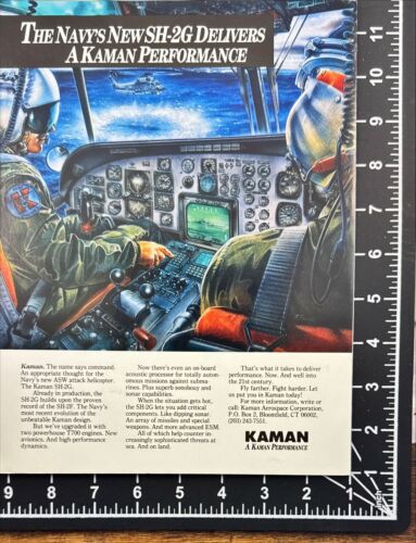 Pubblicità Kaman Aerospace US Navy ASW Helicopter Cockpit stampa d'epoca 1988 - Foto 2 di 6