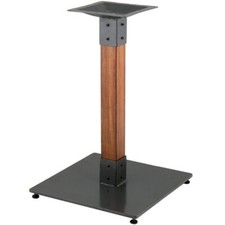 Industrial Style Standard Height Wood Table Base in Antique Walnut Wood Finish