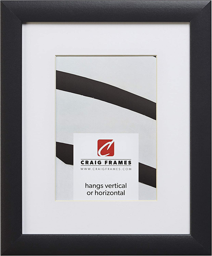 Craig Frames 1WB3BK 8 X 10 Inch Black Picture Frame Matted to Display a 5 X 7 I