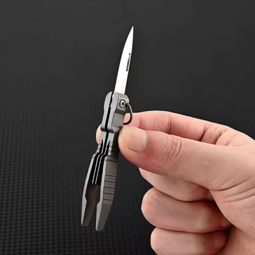1 PC EDC Titanium Alloy Multi Tools Tweezers Opener Pocket Outdoor Folding Knife - Picture 14 of 20