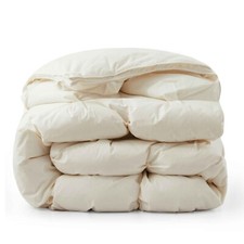 PUREDOWN Fluffy 90% White Down Comforter 800FP , 100% Organic Cotton Shell