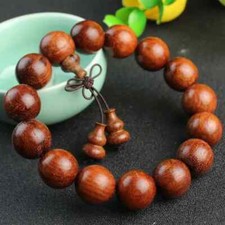 15mm Grade A Natural Wood Prayer Beads Men Woman Buddha Lucky Bracelet Jewelry