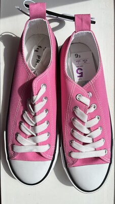 Ladies Women’s Primark Pink Canvas Sneaker Trainer Shoes Size UK 38 EU  USA UK