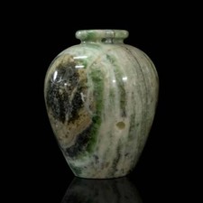 Vaso Scultura in Onice Verde Smeraldo Classic Green Onyx Table Vase Design H18cm