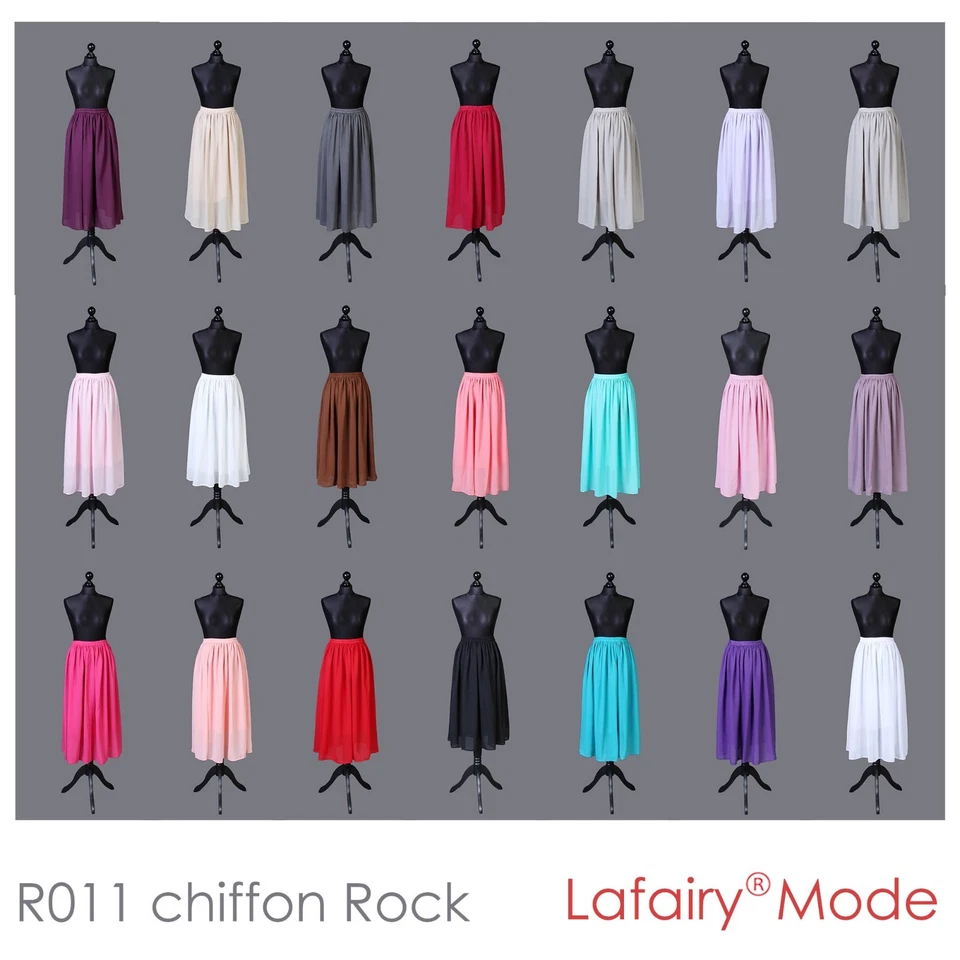 Sommerrock Lang Rock Strandrock Maxirock chiffon 2-Lagen 75cm lang Lafairy  - Bild 4 von 4