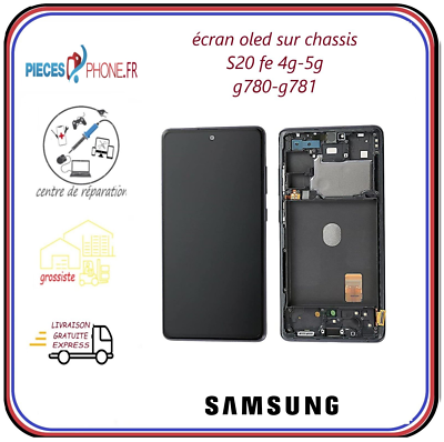 Ecran LCD Complet OLED Blanc Avec Châssis Pour Samsung Galaxy S20 FE G780f Samsung