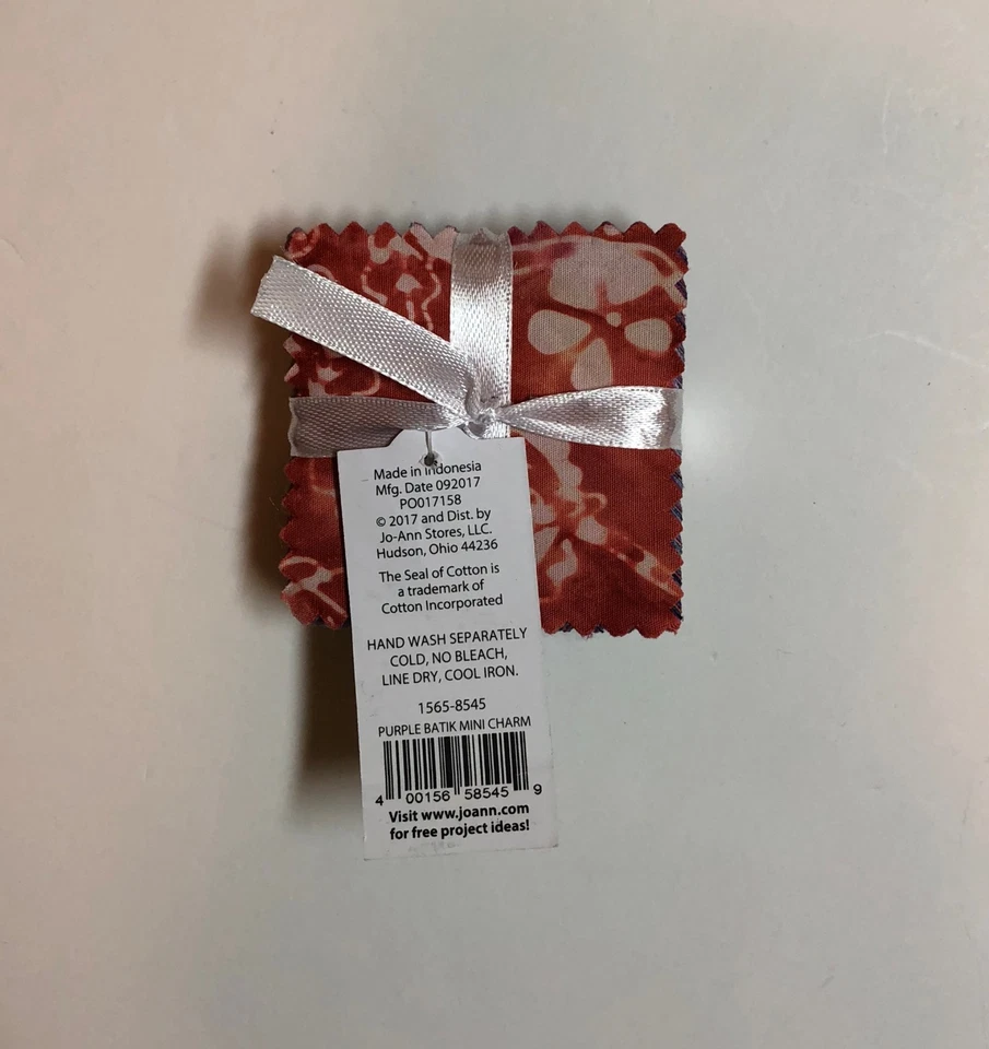 Purple Batik Mini Charm 2.5" x 2.5"~Cotton Quilt Fabric~10 designs/10 ea~100 pc - Image 3 of 3