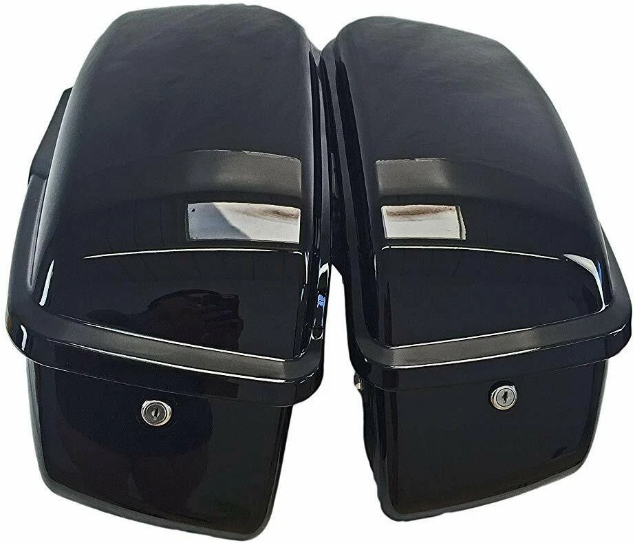 Alforjas rígidas negras vívidas para Harley Sportster 883 1200 1994-2003 Foto 3 de 4