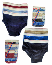 6 New Colorful Vintage Boys Briefs Soft 100% Cotton NOS USA Limited Supply