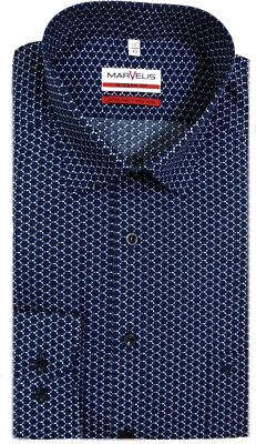 Marvelis Hemd Modern Fit 7239.24.18 marine gemustert