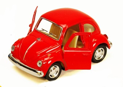 1967 VOLKSWAGEN CLASSIC BEETLE RED 3.75 INCH DIECAST CAR BY KINSMART 4026D