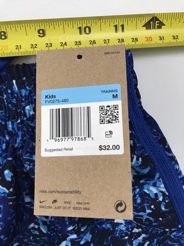 NWT Nike Youth M Dri-Fit Multi Printed Shorts Royal White FV0275-480 New - Picture 8 of 15
