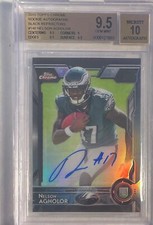 NELSON AGHOLOR 2015 TOPPS CHROME BLACK AUTO REFRACTOR RC #D /25 BGS 9.5 10 POP 3
