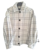 Asos/very/ Miss Selfridge Cream & Grey Check Autumn Winter Shacket Coat Size 6