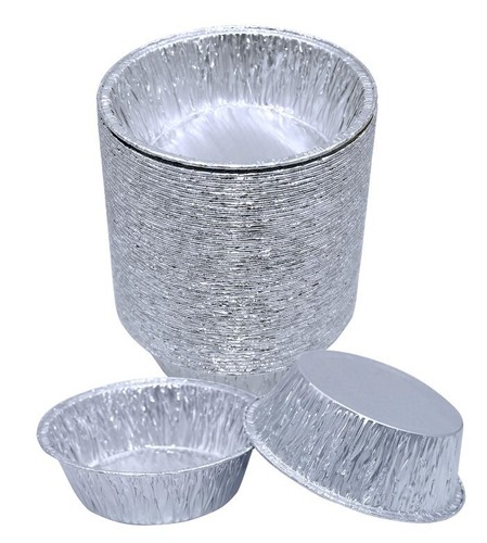 50 x NEW SMALL DEEP FOIL PIE DISHES FRUIT CAKE CASES TIN ROUND DISH BAKING - Picture 3 of 4