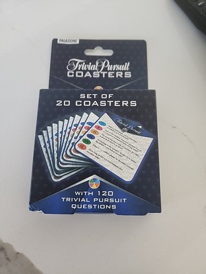 Trivial Pursuit Coaster Set From Paladone 20 Coasters with Trivia Questions *New