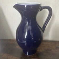 Beautiful Cobalt Blue Pitcher Made In Thailand