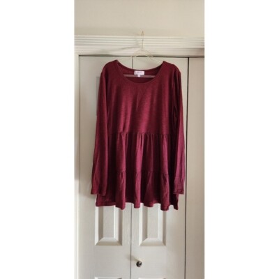 NWOT Baby Doll Long Sleeve Top Plus Size Casual Swing Babydoll Transition Piece