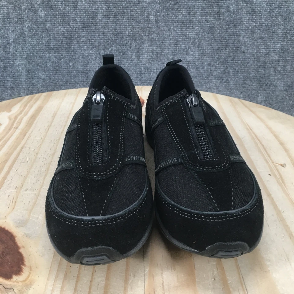 Easy Spirit Shoes Womens 6 Amore Casual Comfort Zip Loafer Flats Black Suede - Image 4 of 4