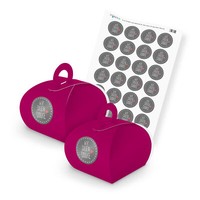 Itenga Set Wir Sagen Dank M26 24X Geschenkbox Karton Mit Griff Pink Und Sticker
