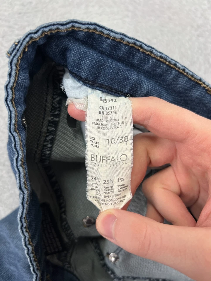 Pantalones de mezclilla Buffalo David Bitton para mujer 30 azules tiro medio ajustados novio Foto 4 de 4