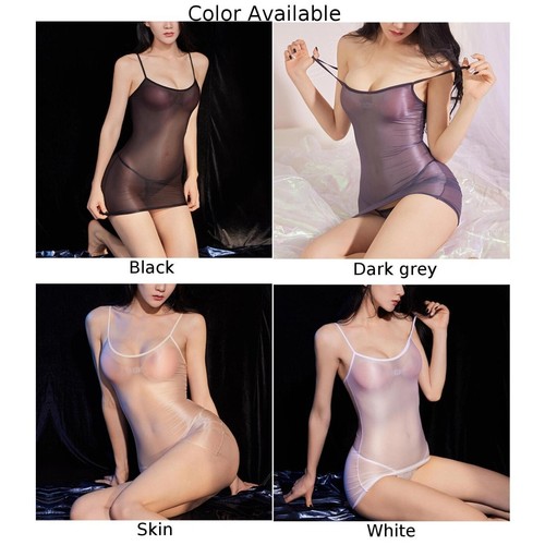 Weiblich Nachthemd Seide Nachtwäsche Sexy Transparent Frauen High Stretch - Bild 4 von 53