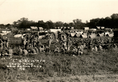 WWI Era New Braunfels TX Texas 12th Field Artillery Army Photograph
