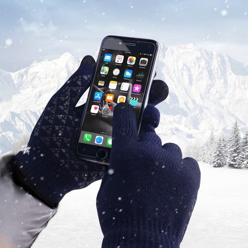 Winter Wool Warm Knitted Touch Screen Glove Mobile Phone Knitted Gloves MenWomen - Picture 42 of 107