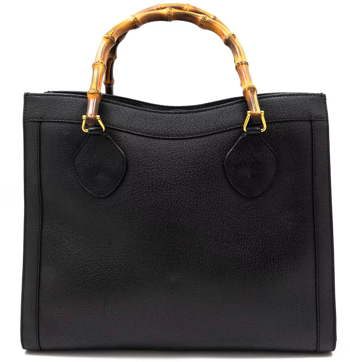 GUCCI BAMBOO BAMBOU SAC À MAIN SAC CUIR SAC CUIR ORIGINAL RARE NOIR