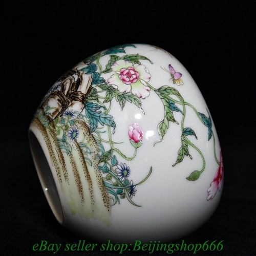 3.6" Yongzheng Marked Chinese Famille rose Porcelain Flower butterfly Pot - Picture 3 of 8