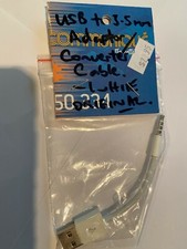 USB 2.0 Male to 3.5mm AUX Jack Stereo Audio Plug in White Brand New pack