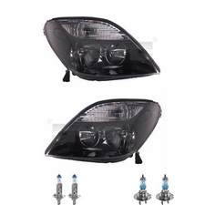 Scheinwerfer Set schwarz inkl. OSRAM Lampen H7 H1 für Renault Megane Scenic