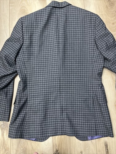 Ted Baker Herren Endurance Blazer Jones SPJ Wolle kariert Jacke schwarz grau Größe 38 S - Bild 7 von 8