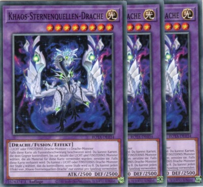 yugioh 3x Khaos-Sternenquellen-Drache ROTA-DE034 COMMON 1AUFLAGE DEUTSCH