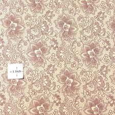 Subtle Red Pointillist Jacobean Flowers on Cream, P B Cotton Fabric Per 1/2 Yd