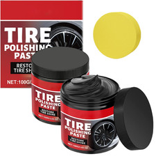 2pcs Car Tire Shine With Spongetire Coating Pastetire Polishing Pasteungraded