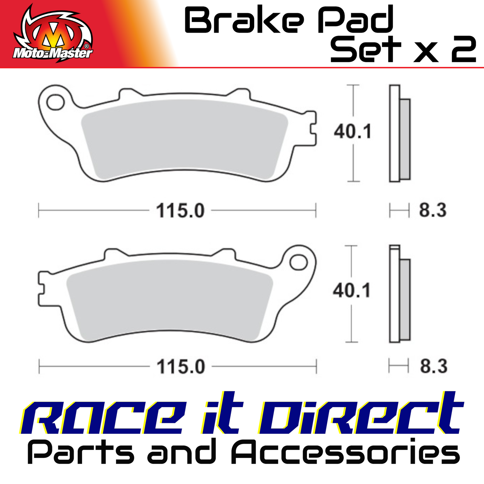 Brake Pads for HONDA VFR 800 FI VTEC 2002-2005 Front Organic MotoMaster