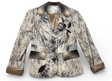 Alberto Makali Lined Blazer Jacket Flowers Plaid Embellished Y2K VTG