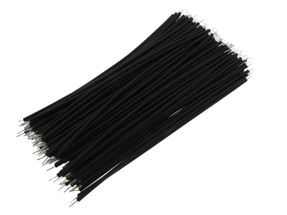 【10CM】 30AWG Standard Jumper Wire Pre-cut Pre-soldered - Black - Pack of 100
