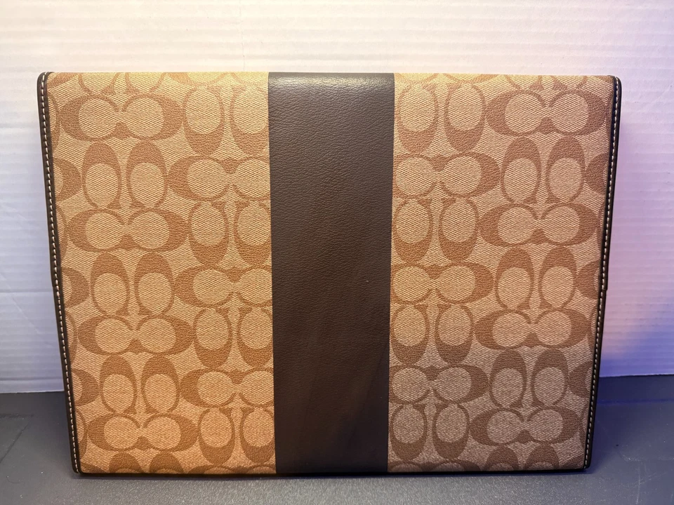 NEW Coach Khaki Cam Leather Notepad Signature Portfolio F62494 - Image 4 of 4
