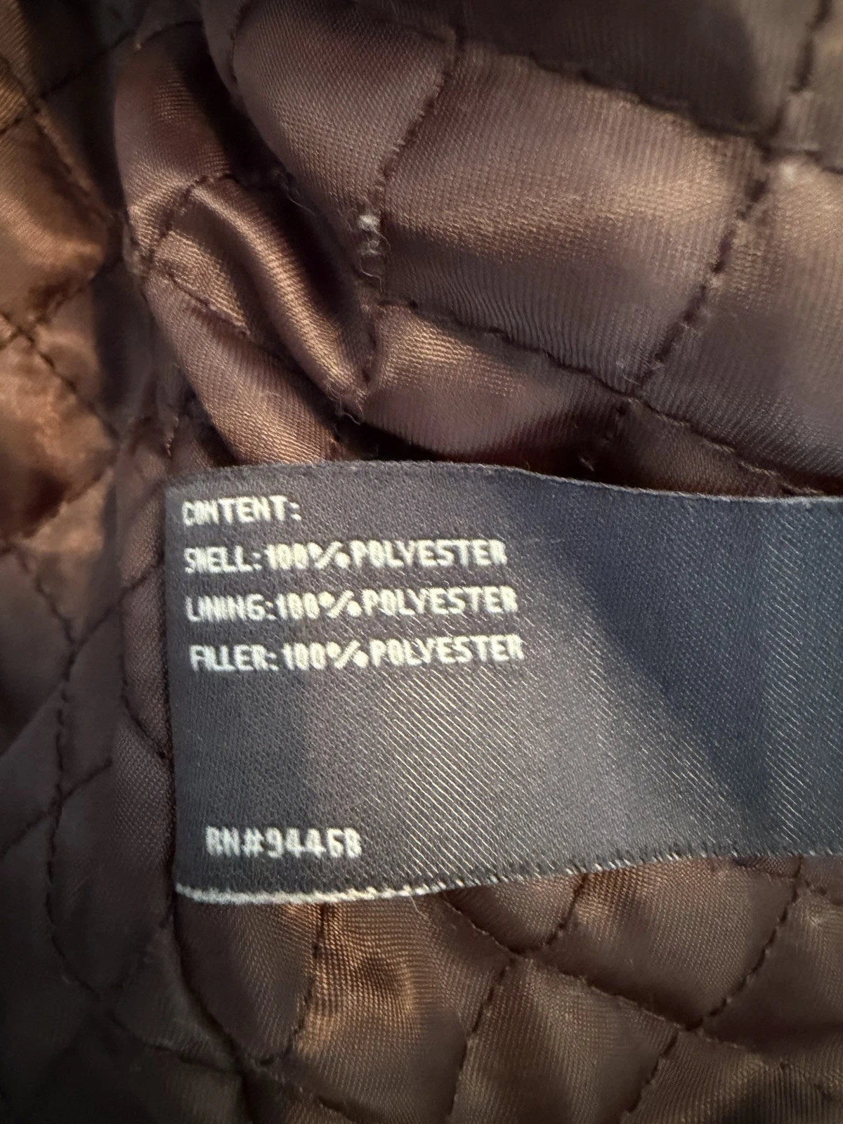 Perry Ellis Portfolio Microsuede Bomber Jacket Brown XL Quilted Lined Zip/Button image 3