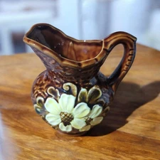 Vintage 1970s Nevco Ceramic Creamer with Flowers