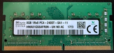 SK hynix 8GB DDR4 PC4-2400T Laptop RAM Module Green HMA81GS6AFR8N-UH