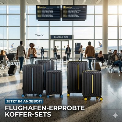   Premium 3-teiliges Hartschalen-Koffer-Set | Robust, Sicher & Ultra-Mobil