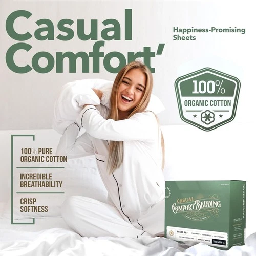 TEXAS LINEN CO. Cotton Percale Sheet Set - Thumbnail 2