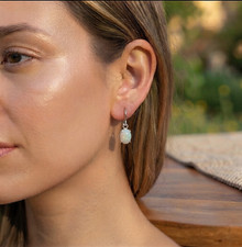 Natural Ethiopian Opal Stud Earring 925 Sterling Silver Minimalist 4x6mm Opal