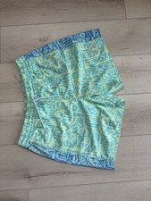 Men  s Large Tropical Geometric Swim Trunks   Aqua  Blue