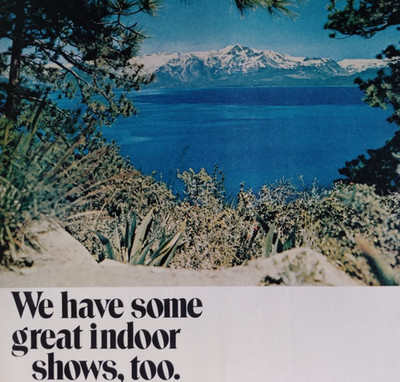 Vintage Retro 1970's Ad Harrah's reno & Tahoe Great Indoor Shows Too